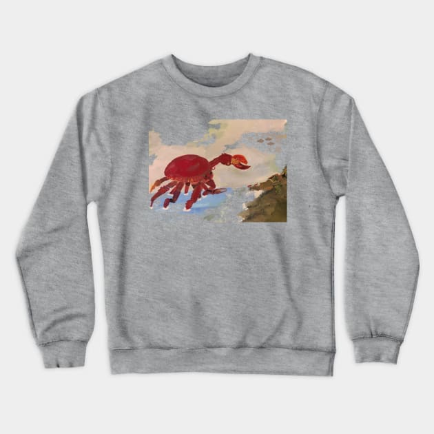 Alien Giant Crab Beach Landing Crewneck Sweatshirt by jpat6000